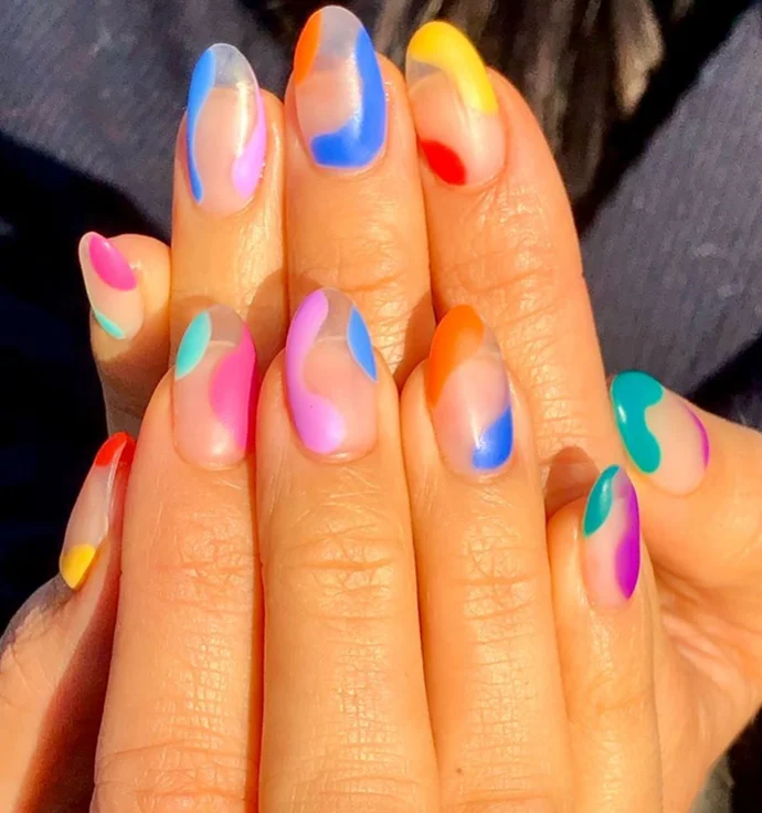 Abstract Artistry Solar Nails designs