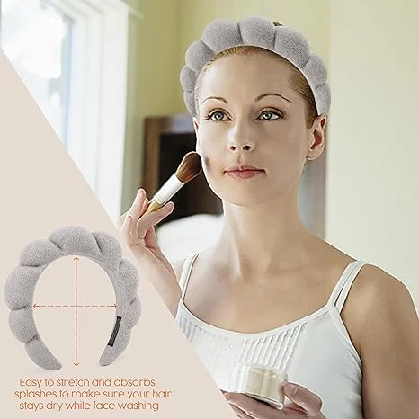 Dommare Spa Headband: Known for its softness and absorbency, This Spa headband for women girls beauty gifts features a sturdy plastic core and soft terry cloth cover twisted into a petal shape to helps absorb those little errant splashes that occur when washing your face.
