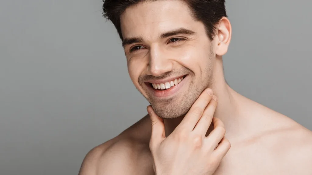 glowing and healthy light skin face. 