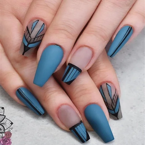 Geometric Chic Solar Nails designs