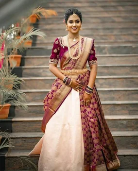 Lehenga Saree Draping Style
