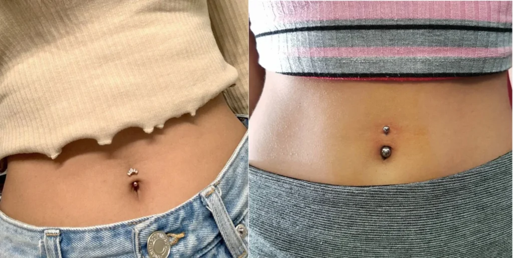 Floating vs. Traditional Navel Piercing