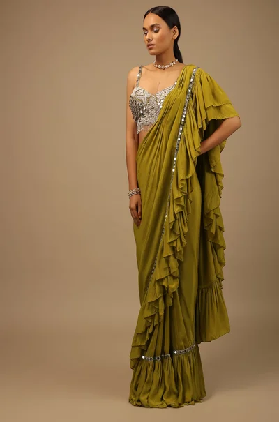 Ruffle Saree Draping Style