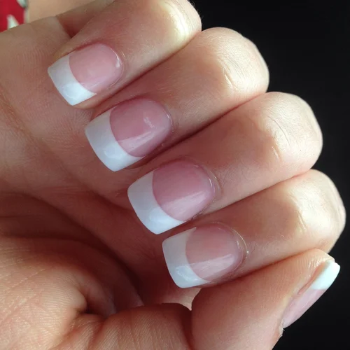 pink and white solar nail design