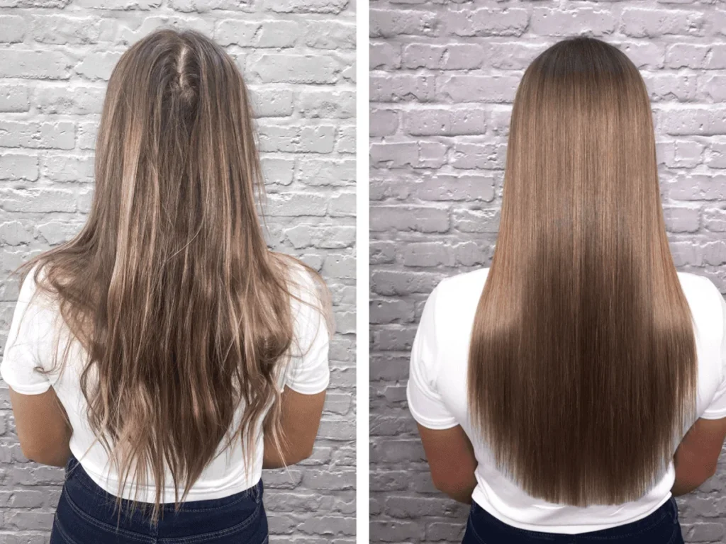 keratin treatment before and after