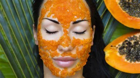 Papaya Mask on face