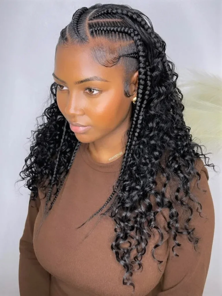 Tribal Braids with Curls