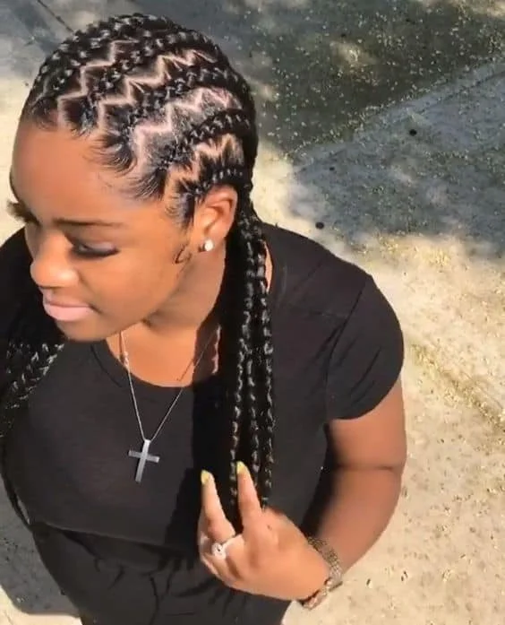 Zigzag Cornrows Tribal braids