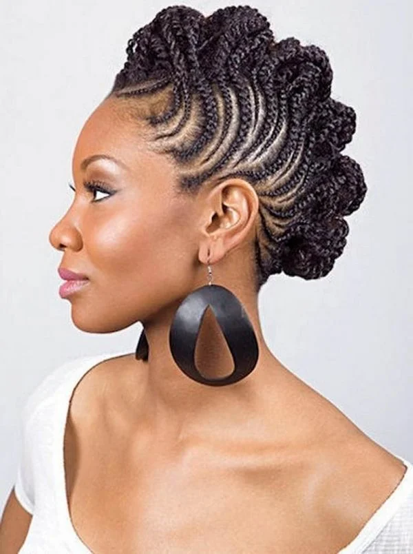 curved cornrow braids hairstyle